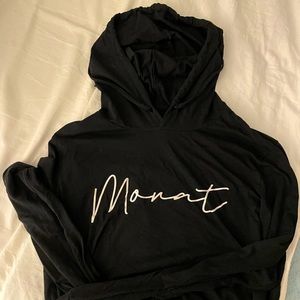 MONAT black long sleeve crop sweater shirt